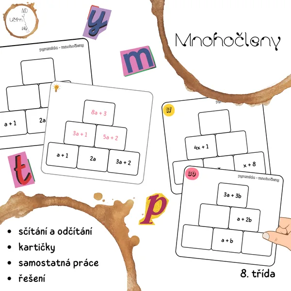 Mnohočleny - sčítání a odčítání (pyramidy) 1
