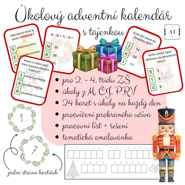 Úkolový adventní kalendář s tajenkou 1