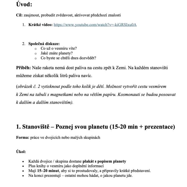 Projektový den - Sluneční soustava 1