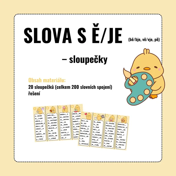 SLOVA S Ě/JE – sloupečky 1