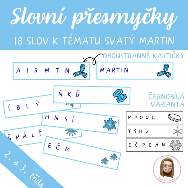SV. MARTIN - slovní přesmyčky 1