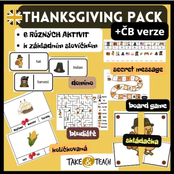 THANKSGIVING BASIC PACK - základní slovíčka, 6 aktivit 1