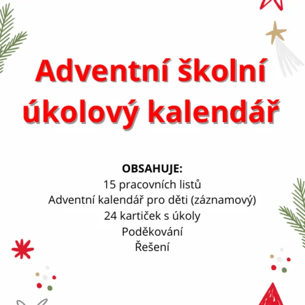 Adventní školní úkolový kalendář 1