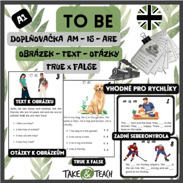 TO BE - SLOVESO BÝT - present simple - vhodné pro RYCHLÍKY 1