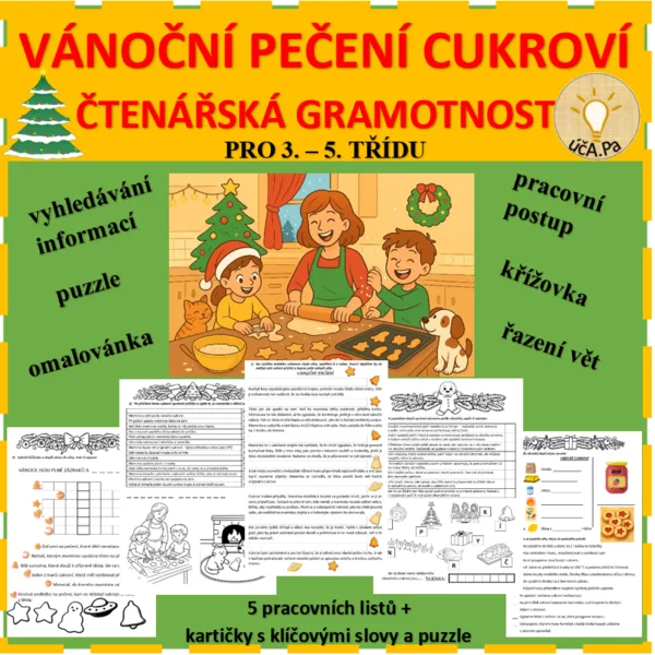 VÁNOČNÍ PEČENÍ CUKROVÍ - ČTENÁŘSKÁ GRAMOTNOST 1