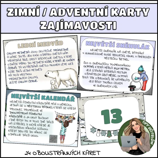 Karty zajímavostí (advent, zima, Vánoce...) 1