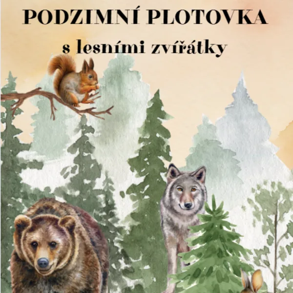 Podzimní plotovka s lesními zvířátky 1
