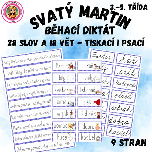 Svatý Martin - běhací diktát pro 3.-5. třídu 1