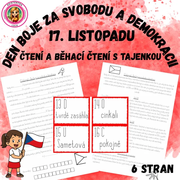Den boje za svobodu a demokracii - 17. listopad - čtení a běhací doplňování s tajenkou 1