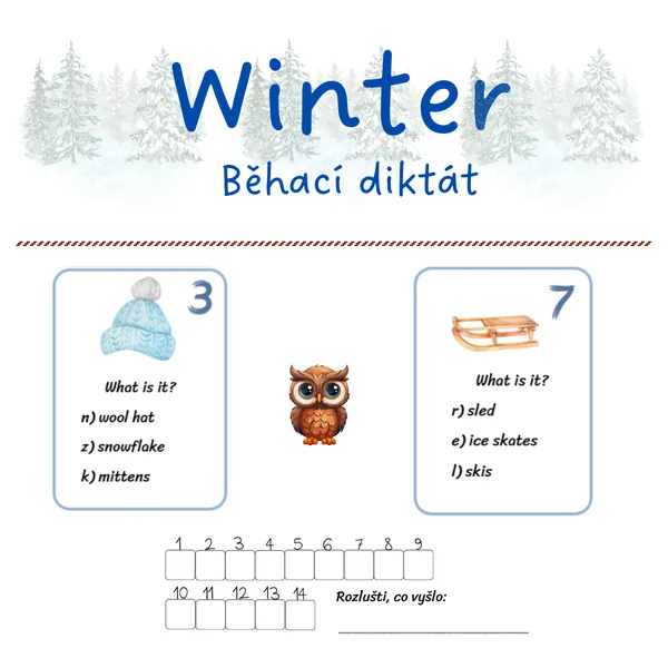 Winter - běhací diktát 1