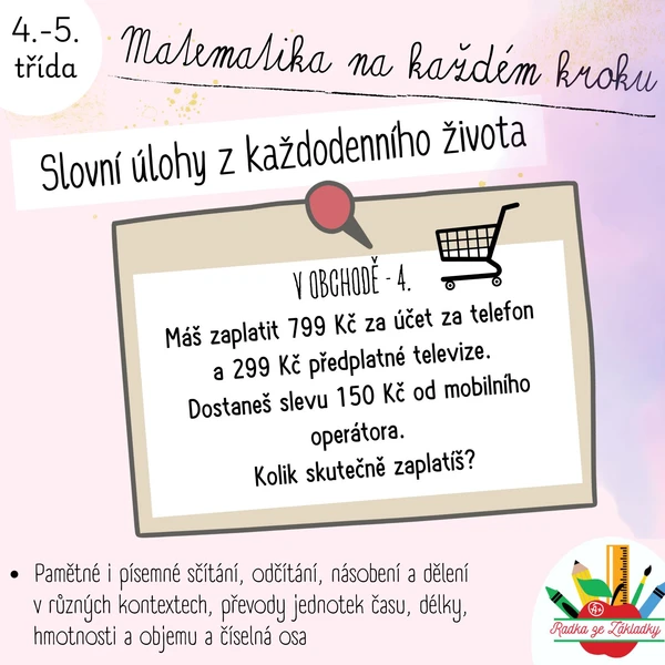 Matematika na každém kroku: Slovní úlohy 1