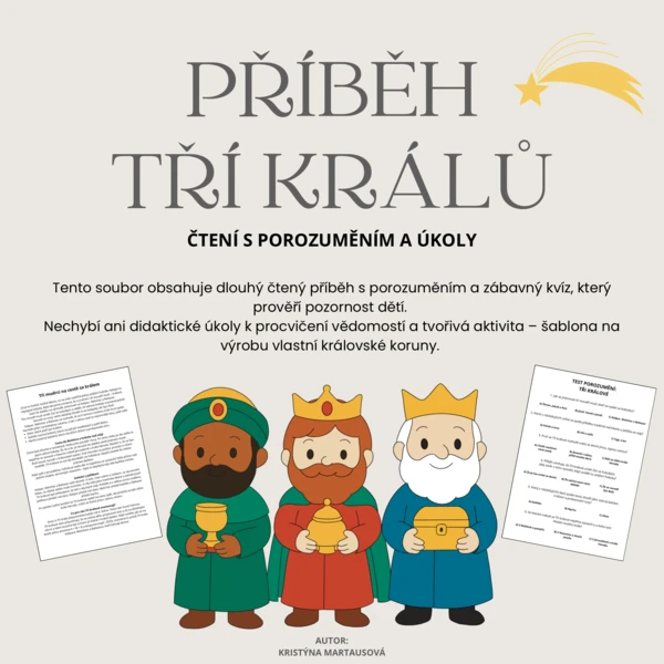Příběh tří králů - Čtení s porozuměním a úkoly 1