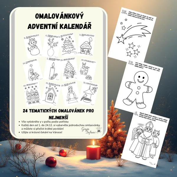 🎄 Omalovánkový adventní kalendář 🎄 1