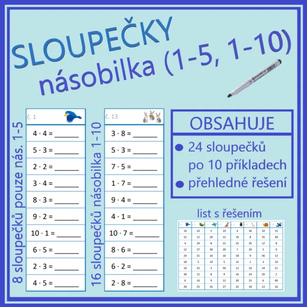 Sloupečky - násobilka (1-5, 1-10) 1