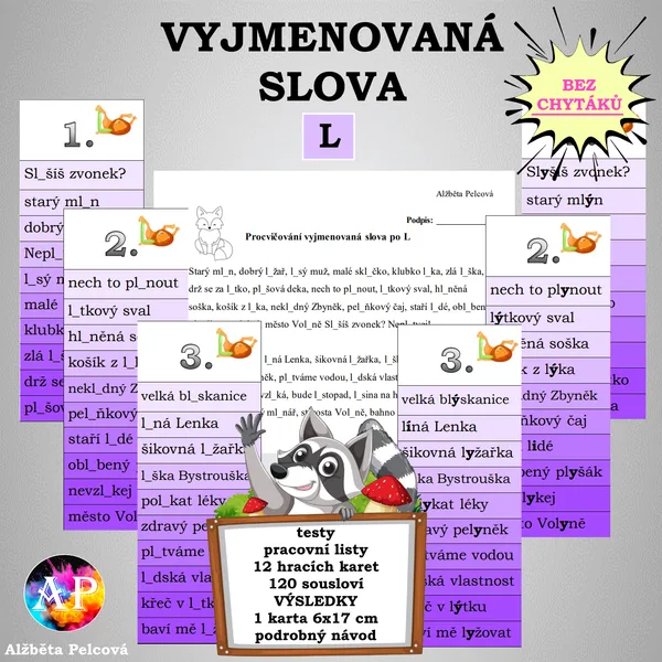 VYJMENOVANÁ SLOVA PO L (bez chytáků) 1