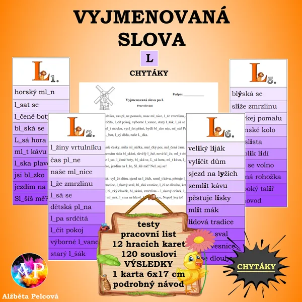 VYJMENOVANÁ SLOVA PO L (chytáky) 1