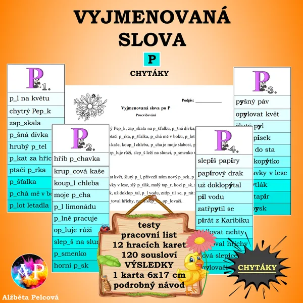 VYJMENOVANÁ SLOVA PO P (chytáky) 1