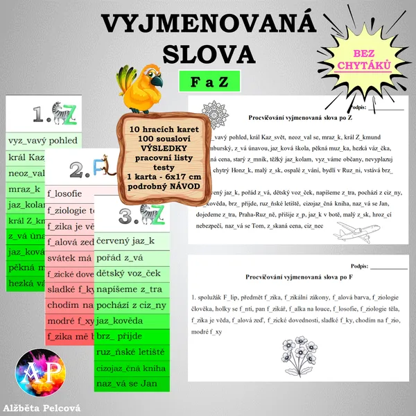 VYJMENOVANÁ SLOVA PO F A Z (bez chytáků) 1