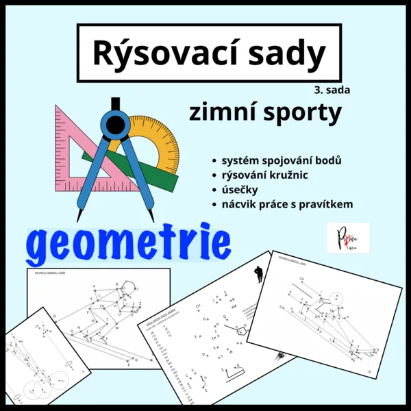 RÝSOVACÍ SADA - GEOMETRIE - ZIMNÍ SPORTY, světová sportovní utkání 1