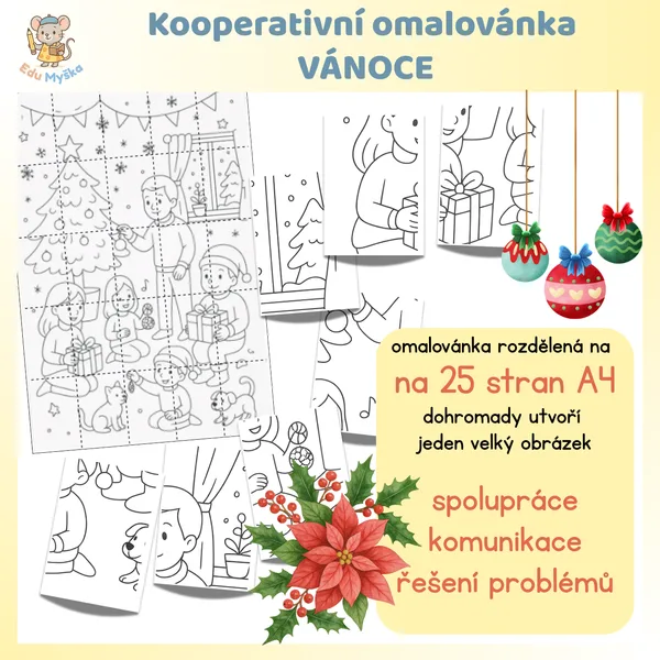 Kooperativní omalovánka VÁNOCE 1