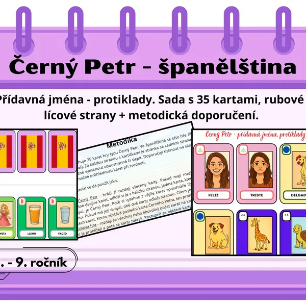 Španělština - Černý Petr (přídavná jména, protiklady) 1
