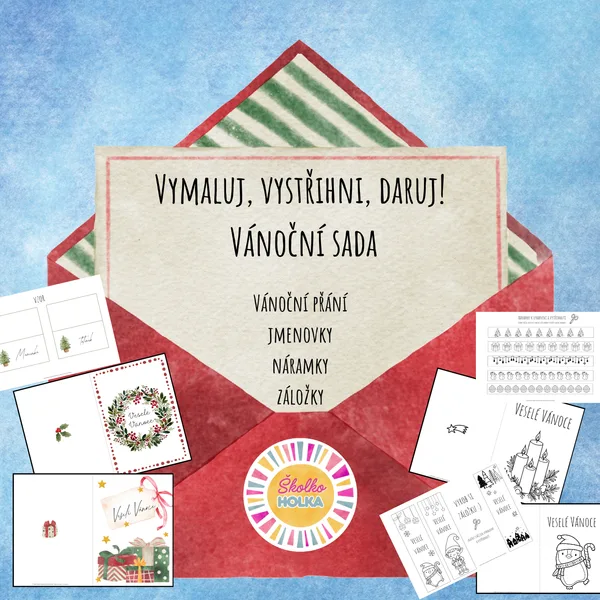 Vymaluj, vystřihni, daruj! Vánoční tvořivá sada 1