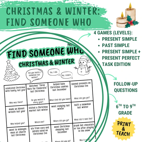 Christmas & winter - Find someone who 1