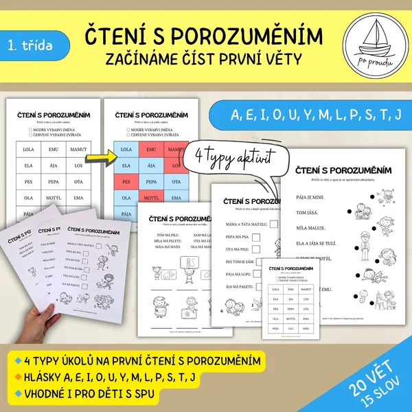 Čtení s porozuměním – 4 typy úkolů pro začínající čtenáře 1