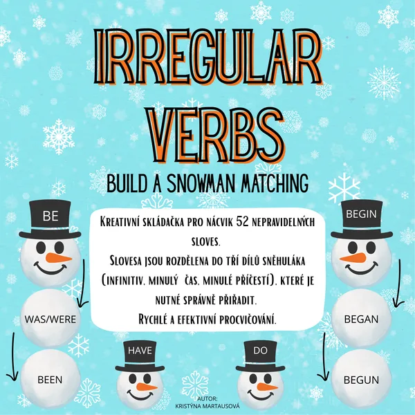 Irregular verbs - Build a snowman matching 1