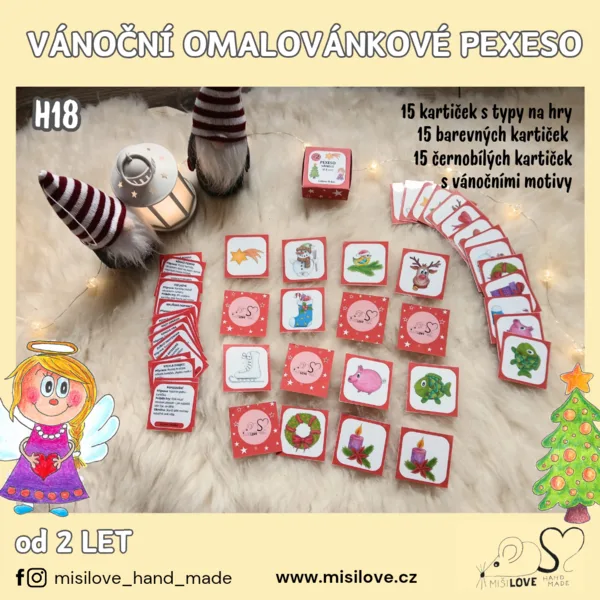VÁNOČNÍ PEXESO, OMALOVÁNKY 1