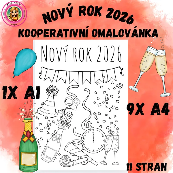 Kooperativní omalovánka Nový rok 2026! 1