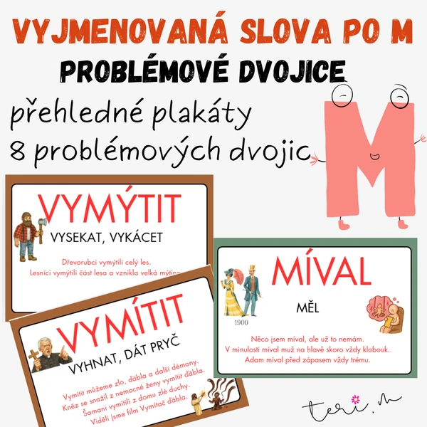 VYJMENOVANÁ SLOVA PO M- problémové dvojice 1