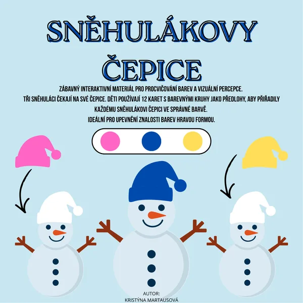 Sněhulákovy čepice - Přiřazování barev 1