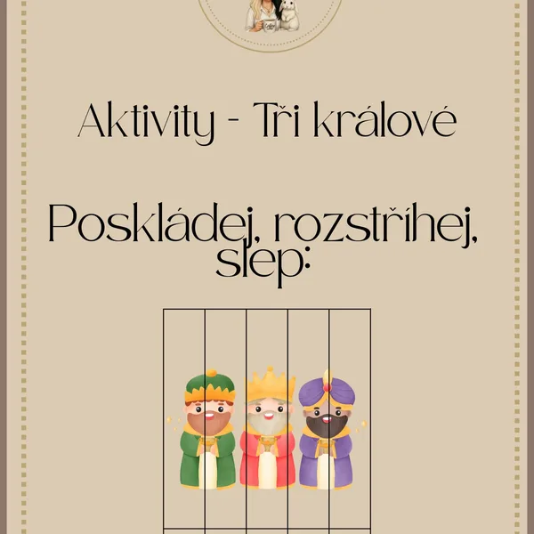 Aktivity Tři králové - rozstříhej, poskládej, slep 1