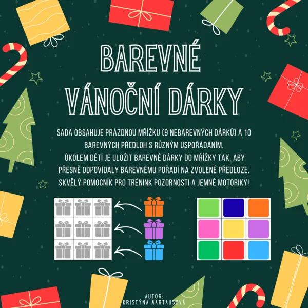 Barevné vánoční dárky - Ukládání podle barev 1