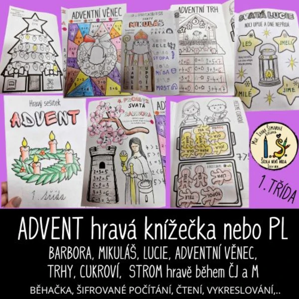 ADVENT – aktivní knížečka nebo PL pro 1. třídu – ČJ, M 1