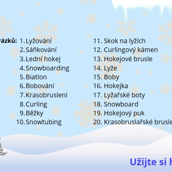 "Já mám, kdo má?" ZIMNÍ SPORTY 1