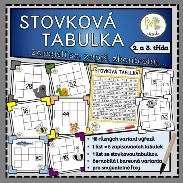 STOVKOVÁ TABULKA + VÝŘEZY 1