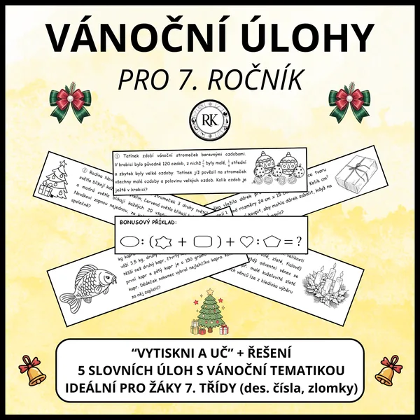 Vánoční slovní úlohy (7. ročník) 1