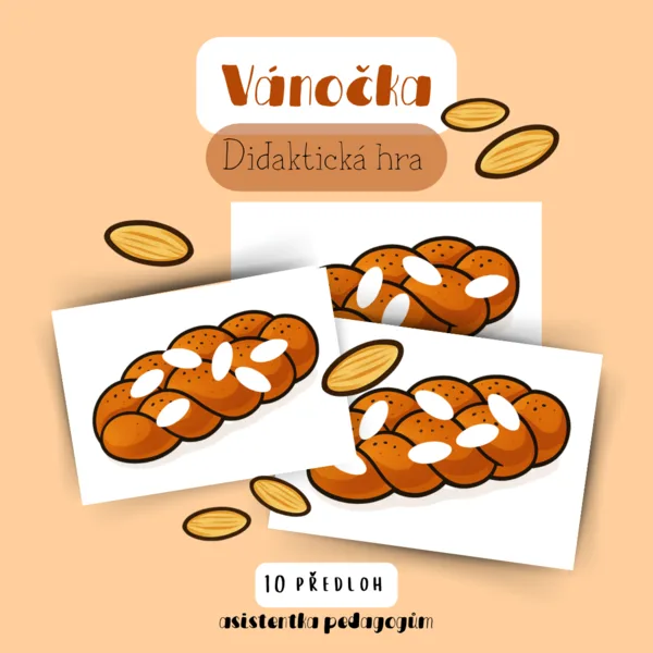 Skládání mandlí na vánočku – didaktická hra 1