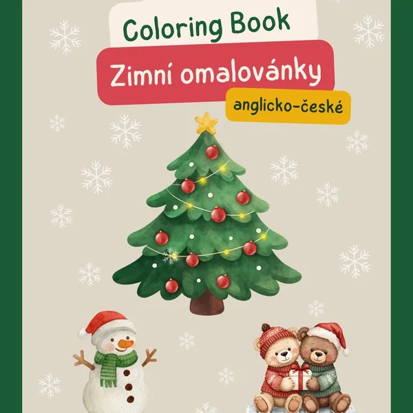 ❄️ Zimní česko-anglické omalovánky pro malé děti 1