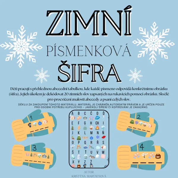 Zimní písmenková šifra - Vytvoř slova! 1