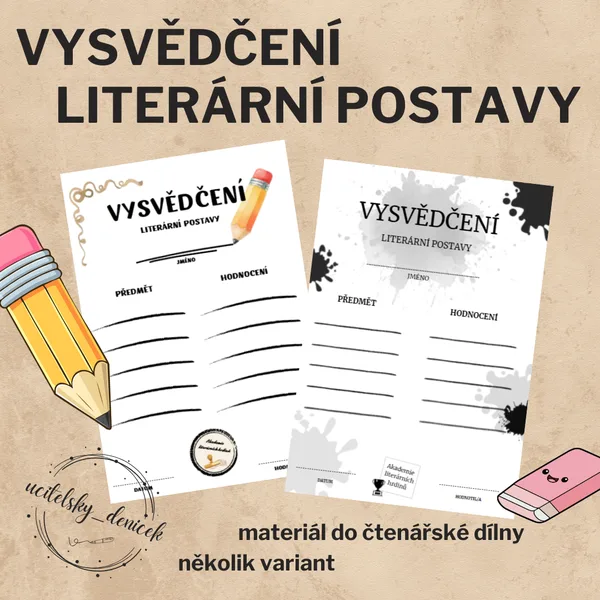 Vysvědčení literární postavy 1