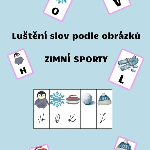 Luštění podle obrázků - zimní sporty 1