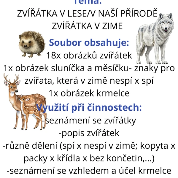 Zvířátka v lese - tisk a laminace 1