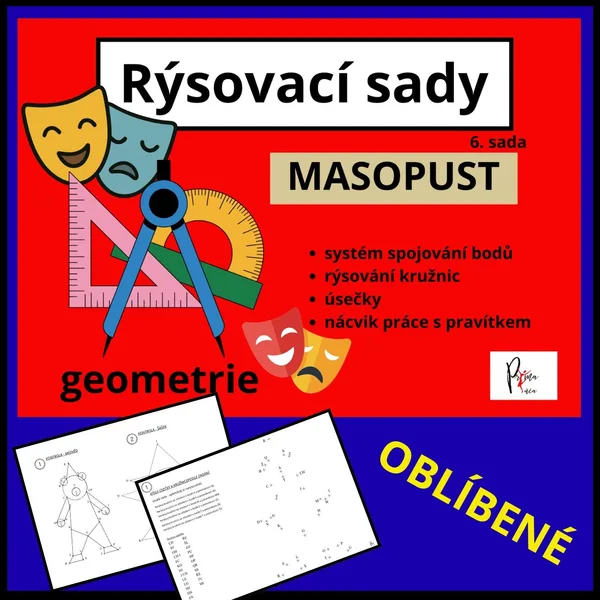 RÝSOVACÍ SADA - GEOMETRIE - TÉMA MASOPUST 1