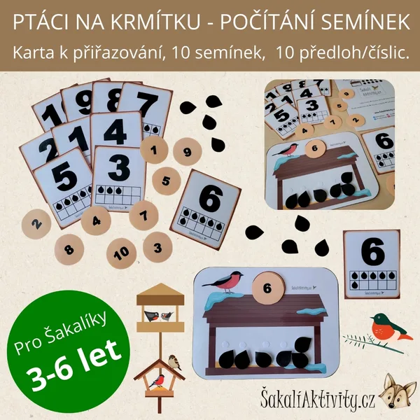 PTÁCI NA KRMÍTKU - počítání semínek 1