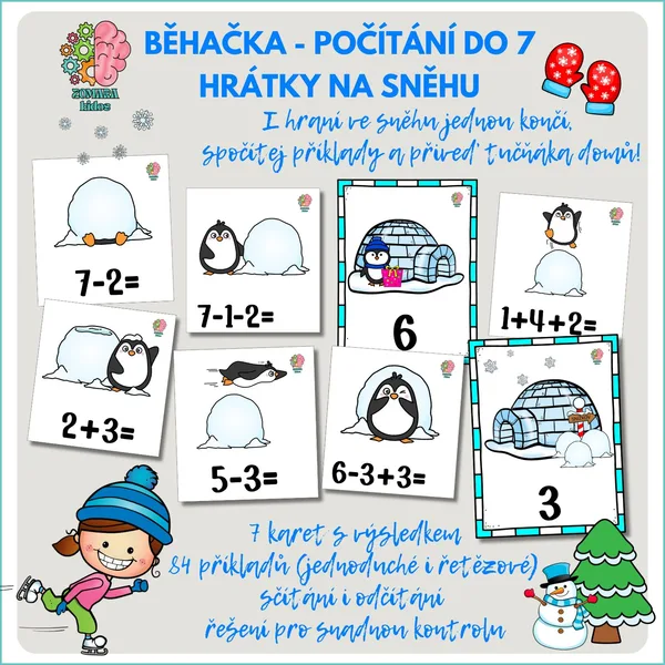 Běhačka: Počítání do 7 - Hrátky na sněhu 1