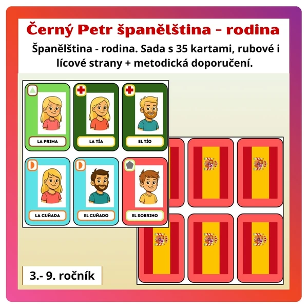 Španělština: Černý Petr - rodina (la familia) 1