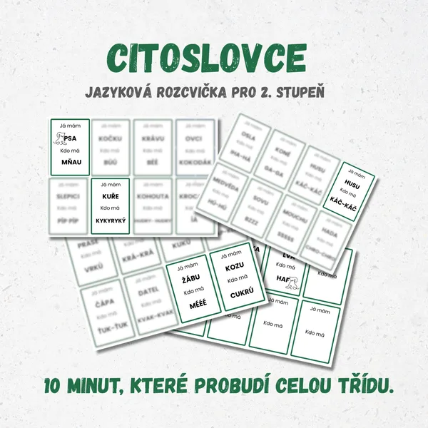 Citoslovce – jazyková rozcvička pro 2. stupeň 1